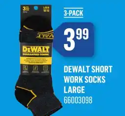 Canac Dewalt Short Work Socks Large offer
