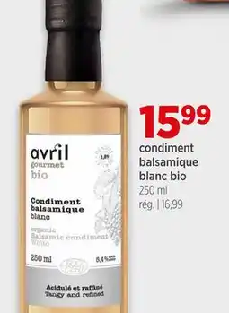 Avril condiment balsamique blanc bio offer