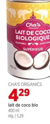 Avril Lait de coco bio offer