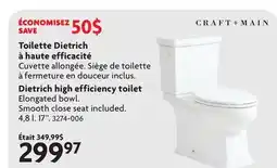 Home Hardware CRAFT + MAIN Dietrich high efficiency toile offer