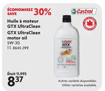 Home Hardware CASTROL GTX UltraClean motor oil offer