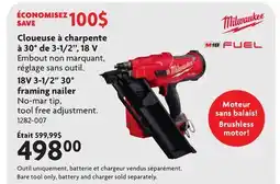 Home Hardware 18V 3-1/2 30° framing nailer offer