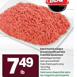 L'Intermarché BŒUF HACHÉ MAIGRE PROVENANT DE PARTIES| LEAN GROUND BEEF FROM FRESH PARTS ONLY offer