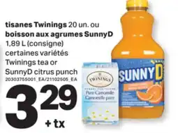 L'Intermarché TISANES TWININGS 20 UN. OU BOISSON AUX AGRUMES, 1,89 L | TWININGS TEA OR CITRUS PUNCH offer