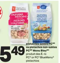 L'Intermarché PISTACHES SALÉES OU PISTACHES NON-SALÉES MENU BLEU | BLUEMENU PISTACHIOS offer