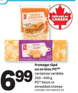 L'Intermarché FROMAGE RÂPÉ OU EN BLOC PC, 250 - 400 G | BLOCK OR SHREDDED CHEESE offer
