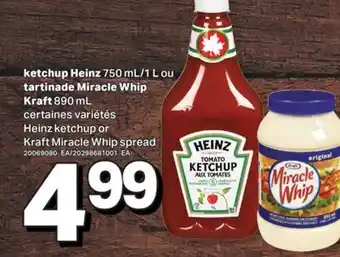 L'Intermarché KETCHUP OU TARTINADE | KETCHUP OR MIRACLE WHIP SPREAD, 750 ML/1 L OU offer