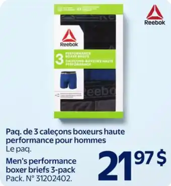Walmart Men's performance boxer briefs 3-pack offer