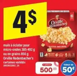 Maxi Orville Redenbacher's Popcorn offer