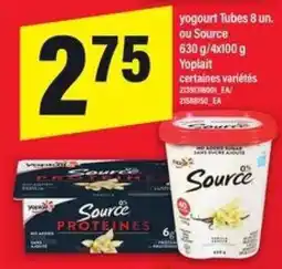 Maxi Yoplait yogourt Tubes 8 un. ou Source offer