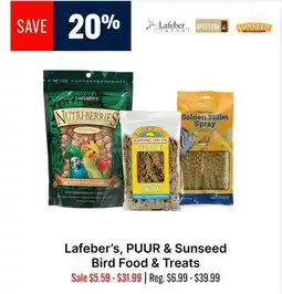 Ren’s Pets Depot Lafeber's, PUUR & Sunseed Bird Food & Treats offer
