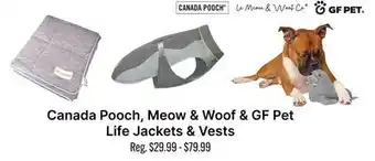 Ren’s Pets Depot Canada Pooch, Meow & Woof & GF Pet Life Jackets & Vests offer
