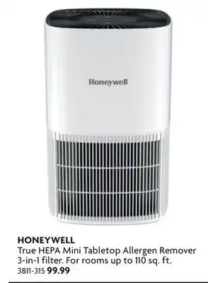 Home Hardware True HEPA Mini Tabletop Allergen Remover 3-in-1 filter offer