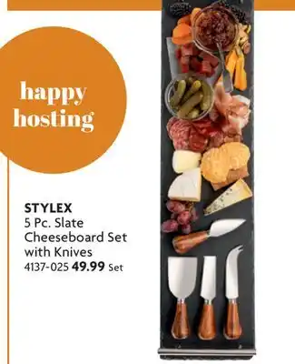 Home Hardware 5 Pc. Slate Cheeseboard Set with Knives offer