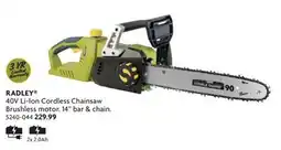 Home Hardware 4.0Ah 40V Li-Ion Cordless Chainsaw Brushless motor offer