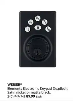 Home Hardware Elements Electronic Keypad Deadbolt offer