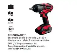 Home Hardware BENCHMARK 20V 1/2 impact wrench kit offer