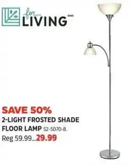 Canadian Tire For living 2-light frosted shade floor lamp offer