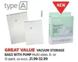 Canadian Tire Vacuum storage bags with pump offer
