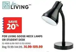 Canadian Tire For living goose-neck lamps or student desk offer