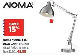 Canadian Tire Noma swing arm desk lamp offer