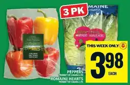 Food Basics 3 PK Peppers and Romaine Hearts offer