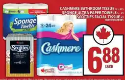 Food Basics Cashmere Bathroom Tissue, Sponge Ultra Paper Towels, Scotties Facial Tissue offer