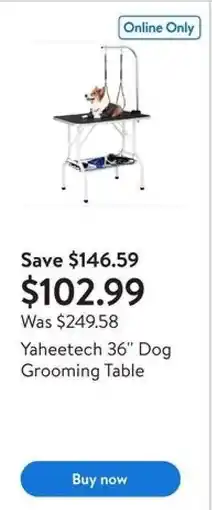 Walmart Yaheetech 36” Dog Grooming Table offer