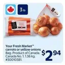 Walmart Your Fresh Market Carrots or Yellow Onions offer
