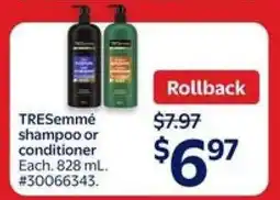 Walmart TRESemmé Shampoo or Conditioner offer