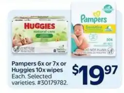 Walmart Pampers 6x or 7x or Huggies 10x wipes offer