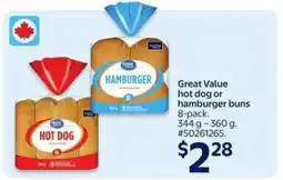 Walmart Great Value Hot Dog or Hamburger Buns offer