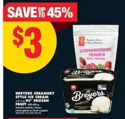 No Frills BREYERS CREAMERY STYLE ICE CREAM / PC FROZEN FRUIT offer