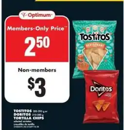 No Frills Tostitos or Doritos Tortilla Chips offer