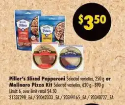 No Frills Piller's Sliced Pepperoni or Molinaro Pizza Kit offer