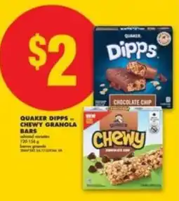 No Frills QUAKER DIPPS – CHEWY GRANOLA BARS offer