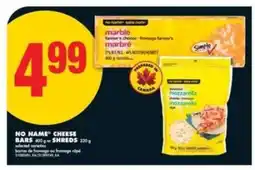No Frills NO NAME CHEESE BARS OR SHREDS offer