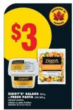No Frills Ziggy's Salads or Fresh Pasta offer
