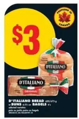 No Frills D'Italiano Bread/Buns/Bagels offer