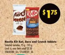 No Frills Nestle Kit Kat, Aero and Crunch tablets offer