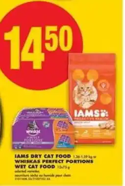 No Frills IAMS DRY CAT FOOD / WHISKAS PERFECT PORTIONS WET CAT FOOD offer
