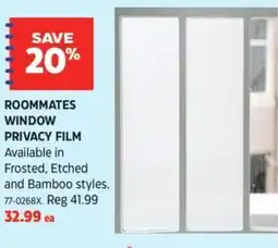 Canadian Tire Roommates window privacy film offer