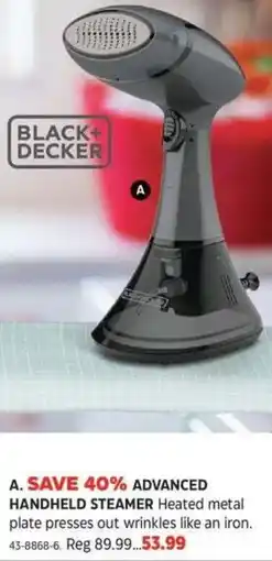 Canadian Tire Black+decker advanced handheld steamer offer