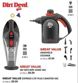 Canadian Tire Dirt devil handheld steamer offer