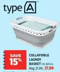 Canadian Tire Type A collapsible laundry basket offer