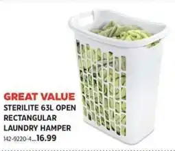 Canadian Tire Sterilite open rectangular laundry hamper offer