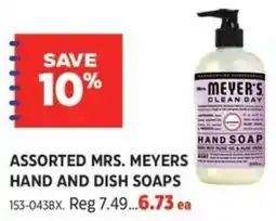 Canadian Tire Assorted Mrs. Meyers hand and dish soaps offer