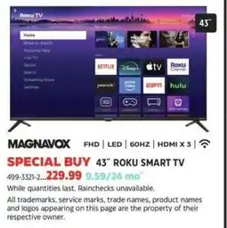 Canadian Tire Magnavox roku smart tv offer