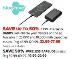 Canadian Tire Blue hive type-c power banks offer