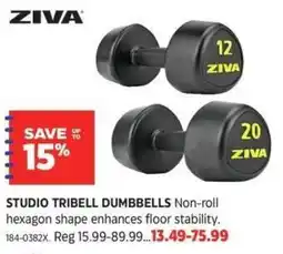Canadian Tire Ziva studio tribell dumbbells offer